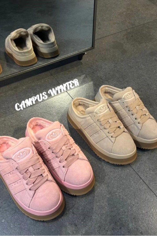 Adidas Campus 00S 毛絨 穆勒半拖(2色)