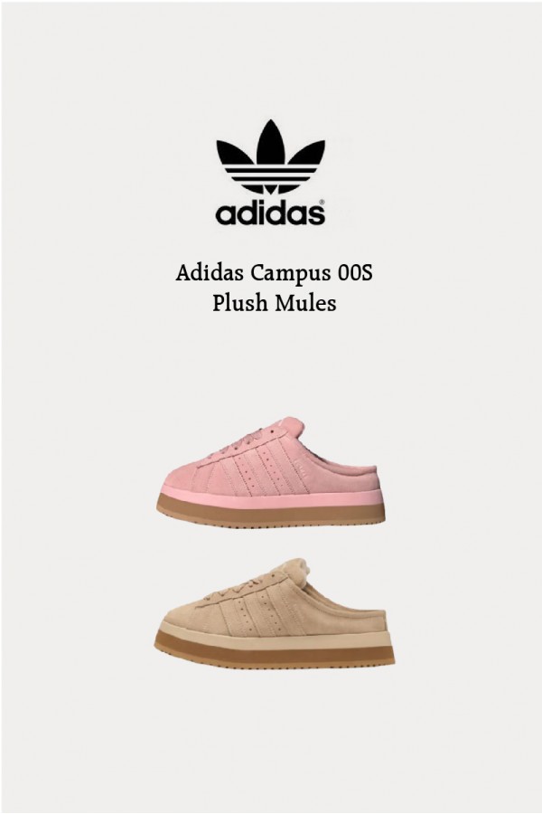 Adidas Campus 00S 毛絨 穆勒半拖(2色)