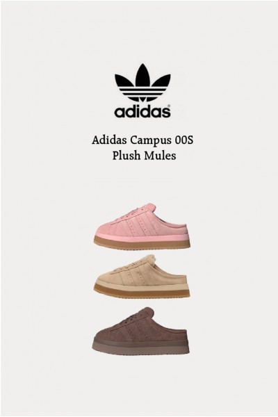 Adidas Campus 00S 毛絨 穆勒半拖(咖/粉快速出貨)