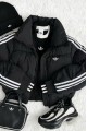 Adidas Originals Cropped 三線 羽絨外套 黑