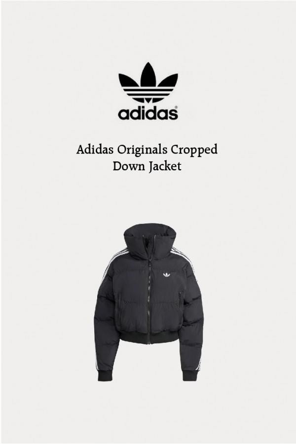 Adidas Originals Cropped 三線 羽絨外套 黑