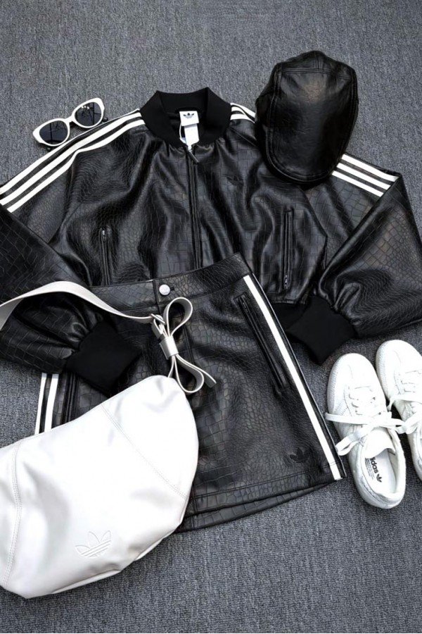 Adidas Pleather Crocodile 鱷魚紋外套 JENNIE同款