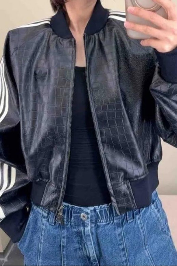 Adidas Pleather Crocodile 鱷魚紋外套 JENNIE同款