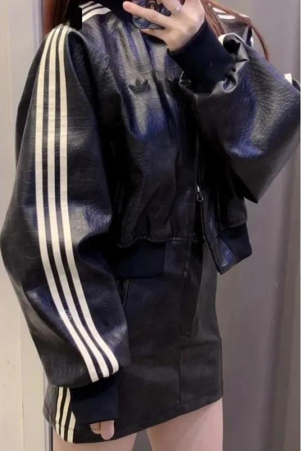 Adidas Pleather Crocodile 鱷魚紋外套 JENNIE同款