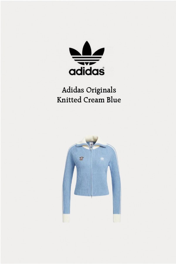 Adidas Originals 針織 雙拉鍊外套 奶油藍