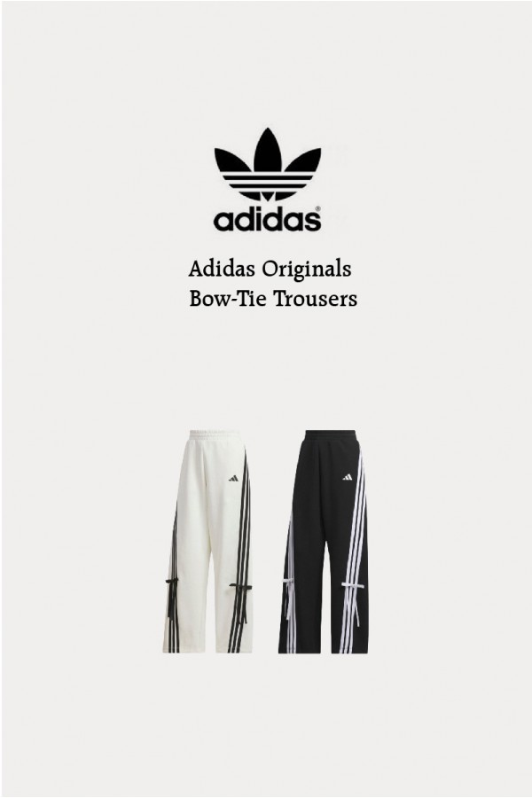 Adidas Originals 條紋 蝴蝶結 寬褲 黑