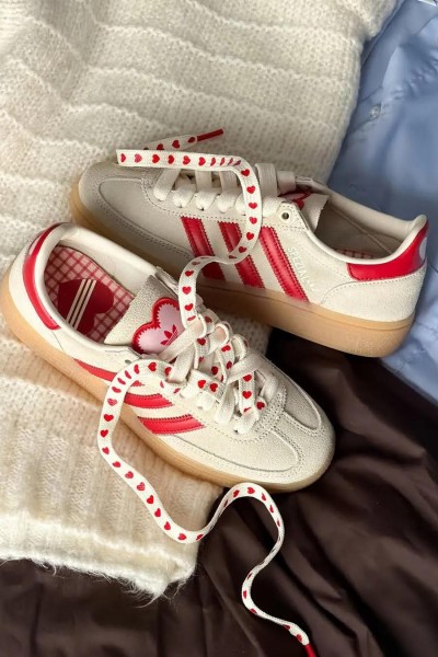 Adidas Handball Spezial 愛心 燕麥奶油 紅