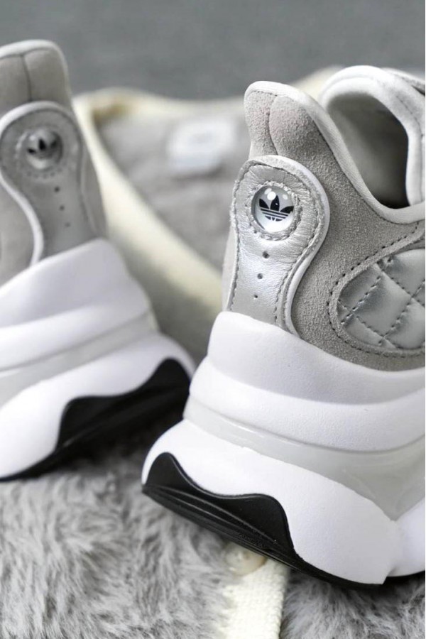 Adidas Ozvenuz 菱格紋 銀白 老爹鞋