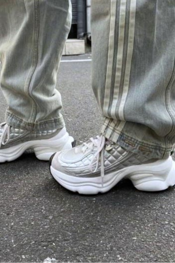 Adidas Ozvenuz 菱格紋 銀白 老爹鞋