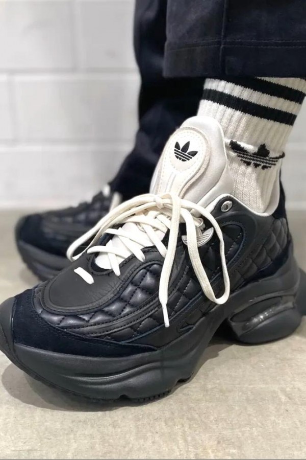 Adidas Ozvenuz 菱格紋 黑白 老爹鞋