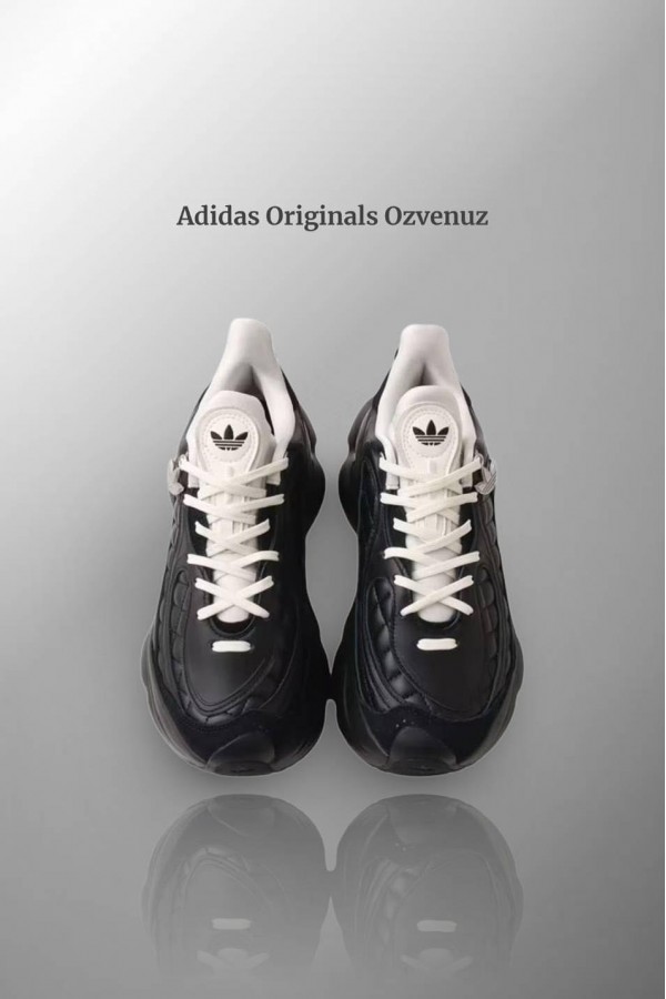 Adidas Ozvenuz 菱格紋 黑白 老爹鞋