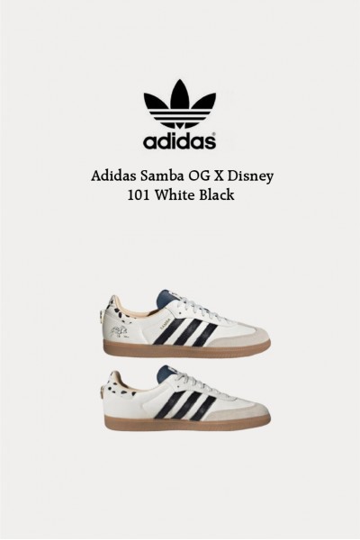 Adidas Samba OG X Disney 101忠狗白黑
