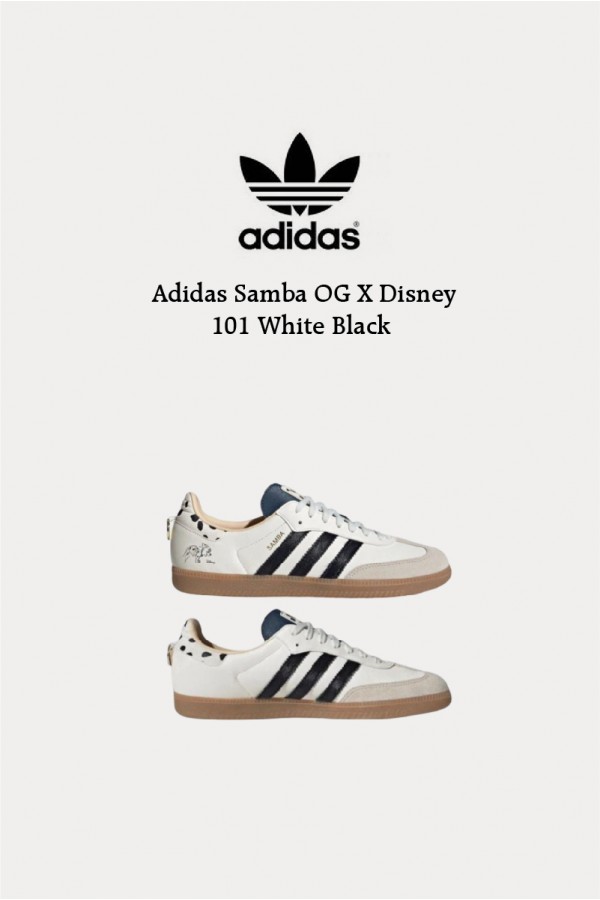 Adidas Samba OG X Disney 101忠狗白黑