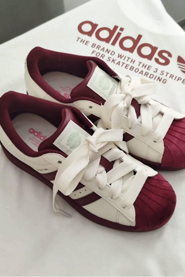 Adidas Superstar 2.0 白絲絨酒紅 Adidas Superstar 2.0 白絲絨酒紅