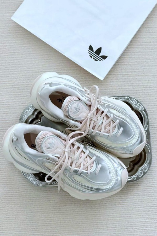 Adidas Ozvenuz 厚底 淡粉銀