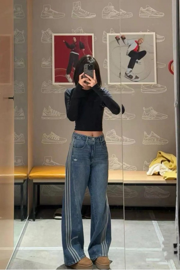 Adidas CNY Washed 水洗 喇叭褲 (2色)