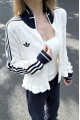 Adidas Originals 荷葉邊 提花紋 針織外套 (2色)