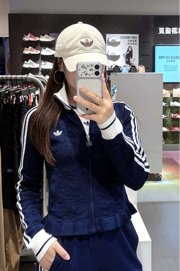 Adidas Originals 荷葉邊 提花紋 針織外套 (2色)