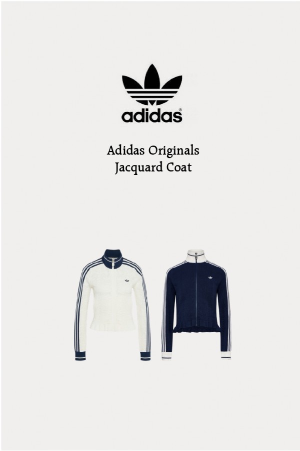 Adidas Originals 荷葉邊 提花紋 針織外套 (2色)