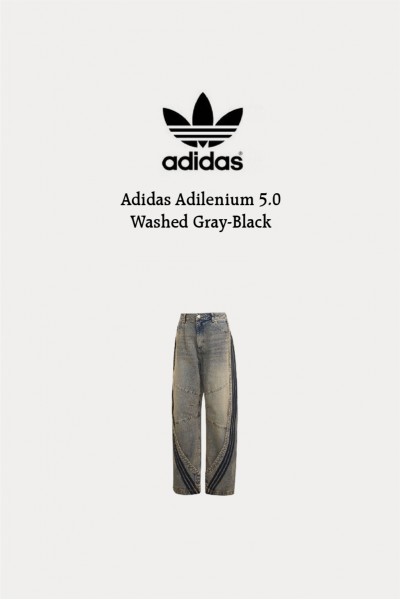 孫怡同款 Adidas Adilenium 5.0 水洗 彎刀褲 灰黑