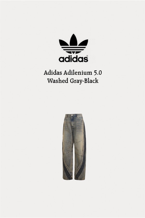 孫怡同款 Adidas Adilenium 5.0 水洗 彎刀褲 灰黑