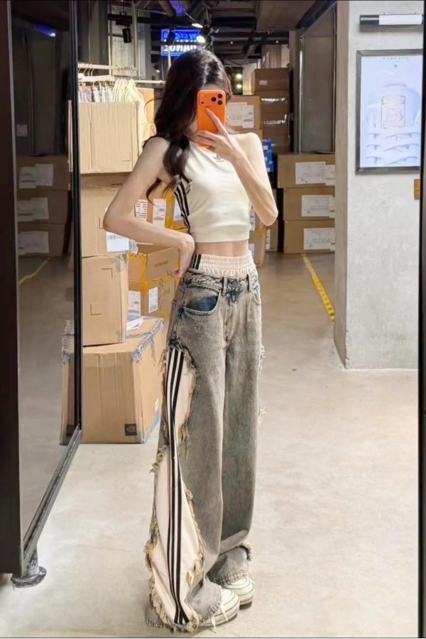 Adidias Adilenium 刷破 牛仔褲 (2色)