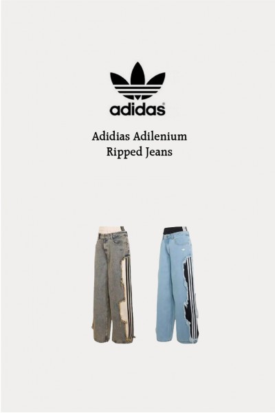 Adidias Adilenium 刷破 牛仔褲 (2色)