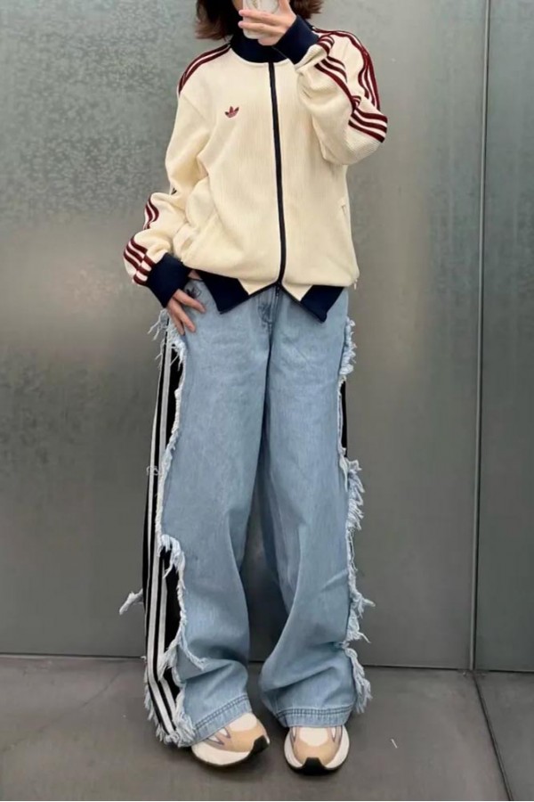 Adidias Adilenium 刷破 牛仔褲 (2色)