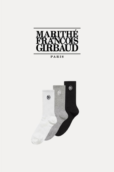 [年末限時折扣快速出貨] Marithe Francois Girbaud MFG 小logo 刺繡襪子 (三入組)