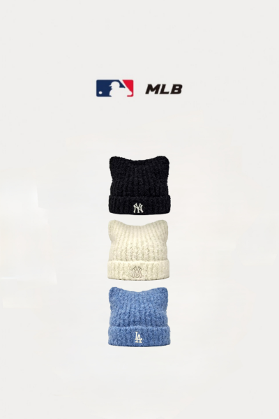 [快速出貨] 韓國 MLB 貓耳 針織帽（3色）