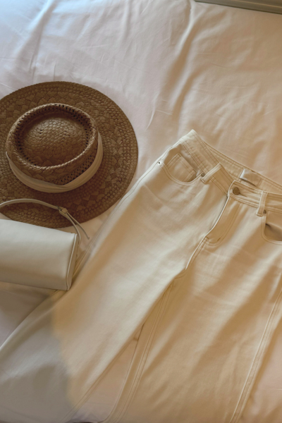 法式奶油顯瘦長褲