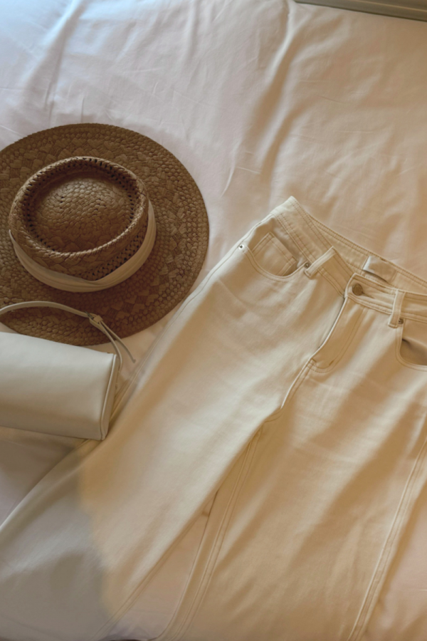 法式奶油顯瘦長褲