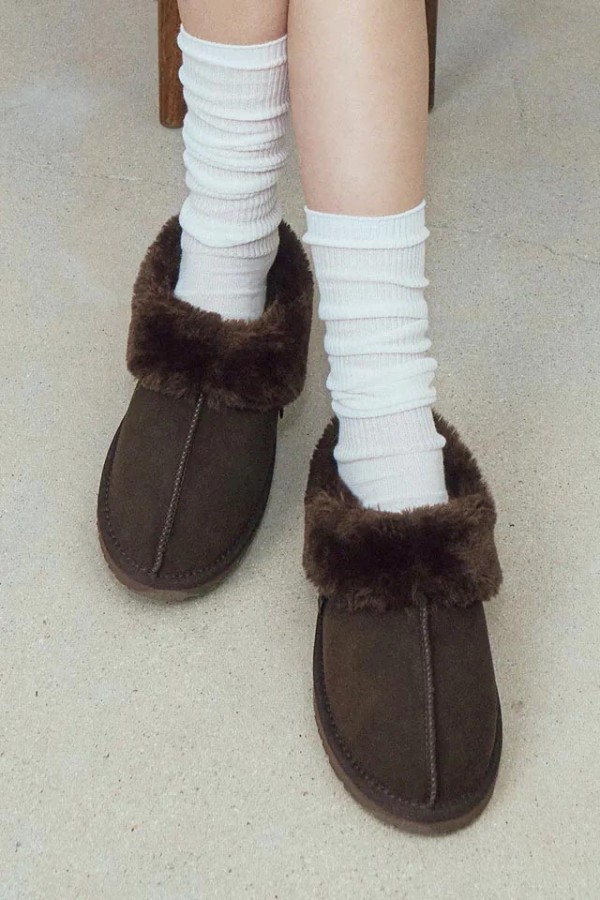  韓國 Rockfish 薄底 毛毛 雪靴(包跟款)新款-5色