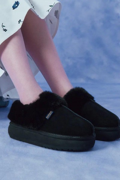  韓國 Rockfish 厚底 毛毛 雪靴(包跟款)新款-5色