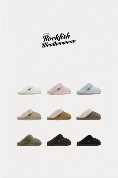  韓國 Rockfish 薄底 毛毛懶人穆勒鞋 (新款)-9色