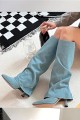 [黑23.5(37現貨]韓國超時髦褲管靴